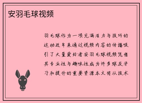 安羽毛球视频