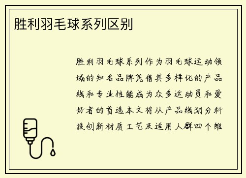 胜利羽毛球系列区别
